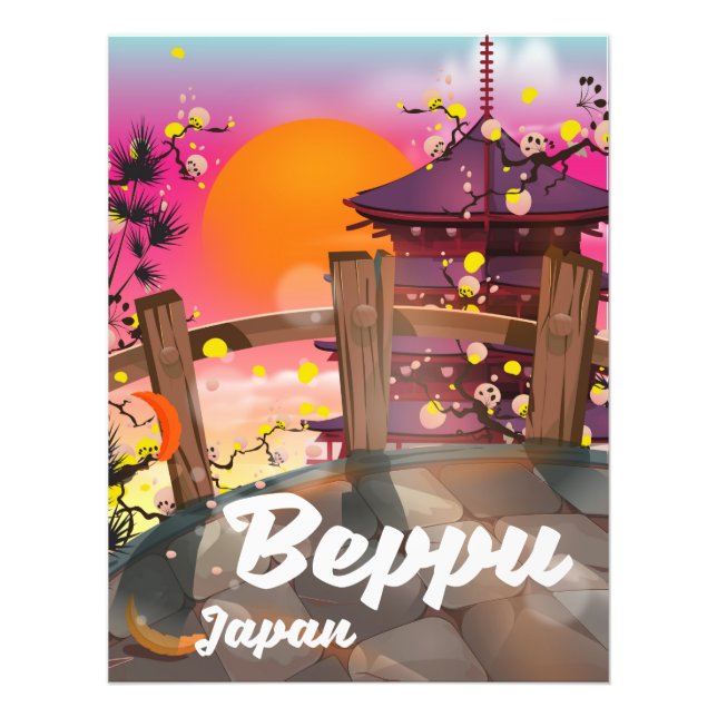 Beppu Japanese travel poster (Front)
