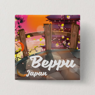 Beppu Japanese travel poster 2 Inch Square Button