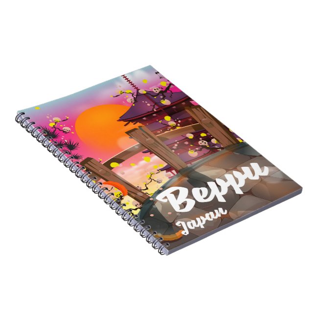 Beppu Japanese travel poster Notebook (Right Side)
