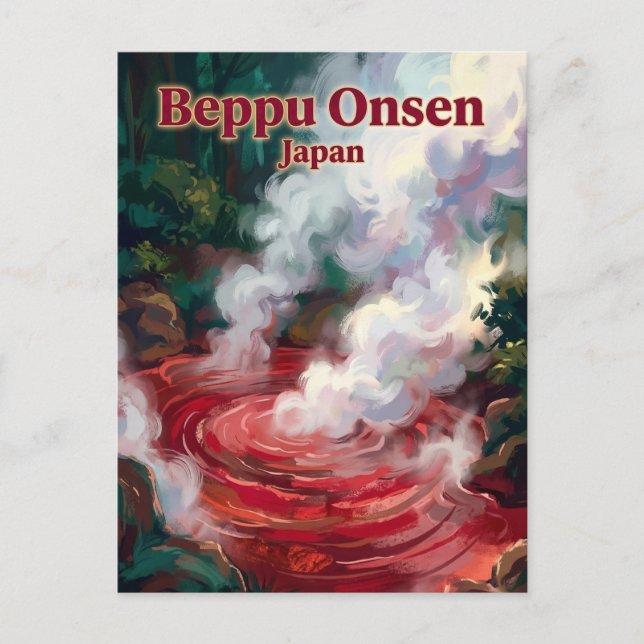 Beppu Onsen Japan Postcard (Front)
