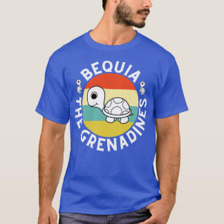 Bequia The Grenadines Retro Sunset with Turtle 11 T-Shirt