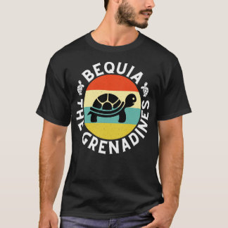 Bequia The Grenadines Retro Sunset with Turtle 30 T-Shirt
