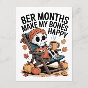 Ber Months Make My Bones Happy Christmas Announcement Postcard