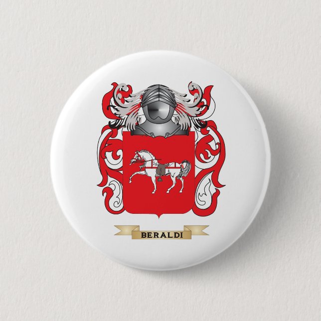 Beraldi Coat of Arms (Family Crest) 2 Inch Round Button (Front)