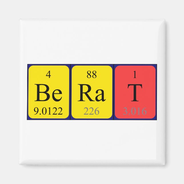 Berat periodic table name magnet (Front)