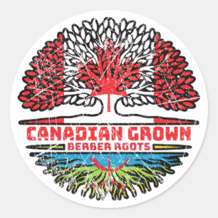 Berber Amazigh Canadian Canada Tree Roots Flag Classic Round Sticker