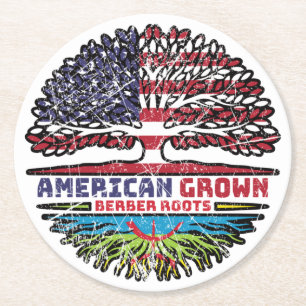 Berber Amazigh US American USA United States Tree Round Paper Coaster