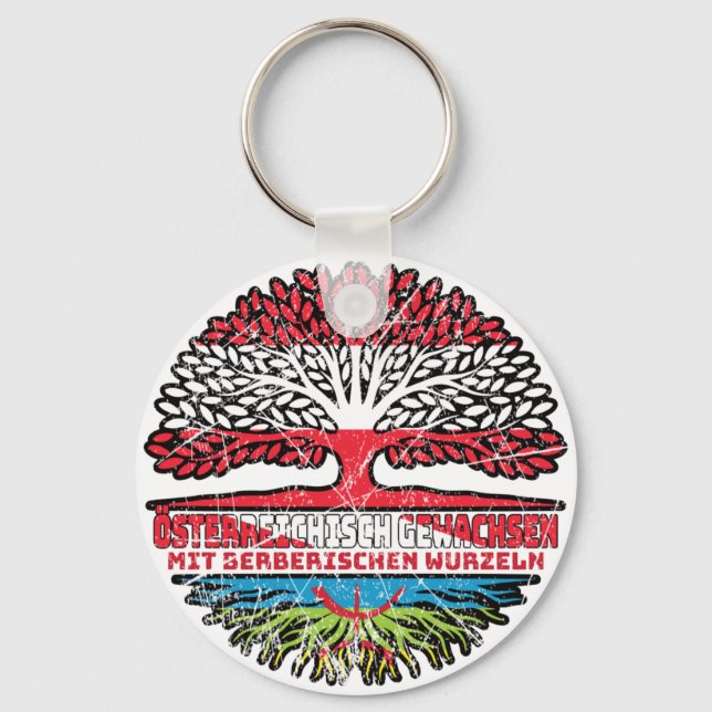 Berber Berberisch Österreichisch Österreich Baum Keychain (Front)