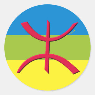 Berber flag amazigh classic round sticker