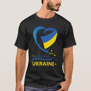 Berdychiv Ukraine National Flag Heart Emblem Crest T-Shirt