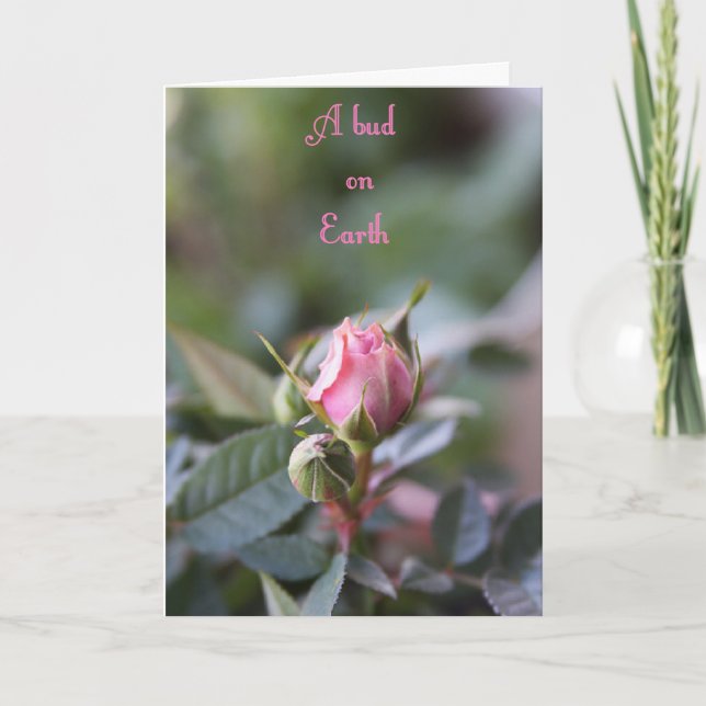 Bereavement card, rose bud card (Front)