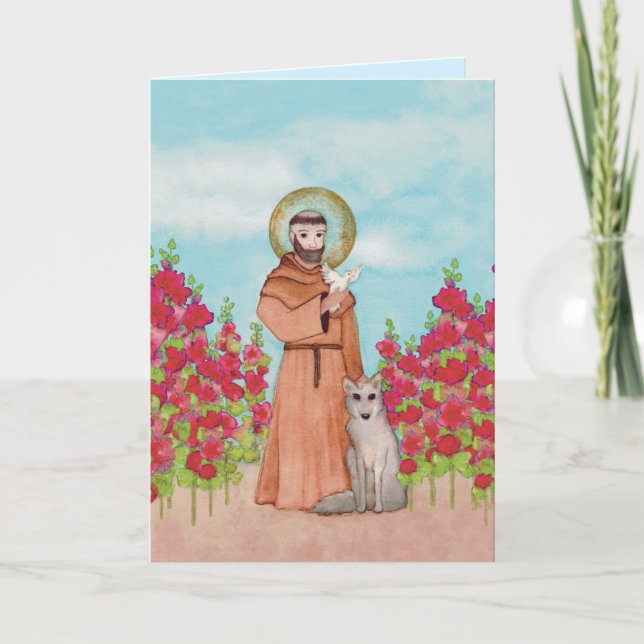 Bereavement Loss of Pet St. Francis Personalized Card (Front)