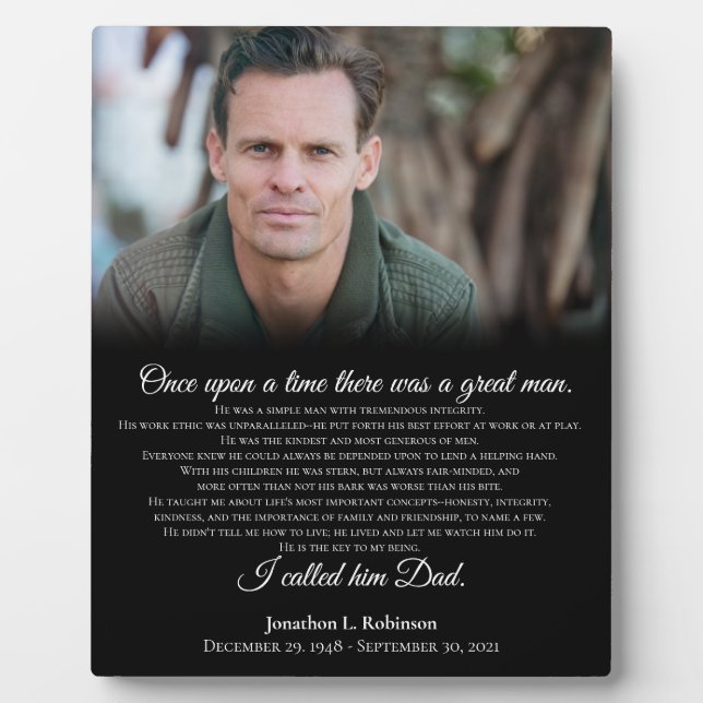 Bereavement Memorial for Father I called him Dad  Plaque (Front)