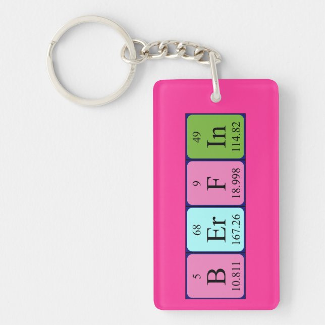 Berfin periodic table name keyring (Front)