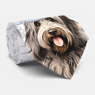 Bergamasco Funny Woof Christmas Dog Lover Tie