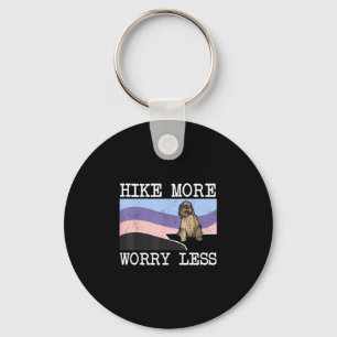 Bergamasco sheepdog hike more worry less graphic keychain