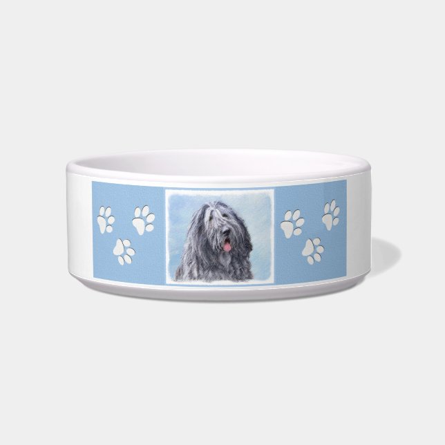 Bergamasco Sheepdog Painting - Cute Original Dog A Bowl (Right)