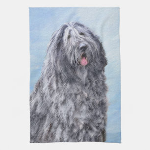 Bergamasco Sheepdog Painting - Cute Original Dog A Kitchen Towel