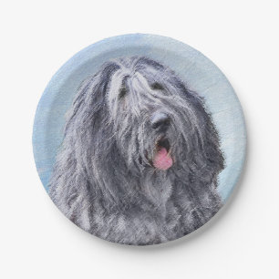 Bergamasco Sheepdog Painting - Cute Original Dog A Paper Plate