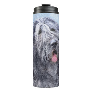 Bergamasco Sheepdog Painting - Cute Original Dog A Thermal Tumbler