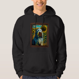 Bergamasco Sheepdog Painting Sunflower Flower Mom  Hoodie