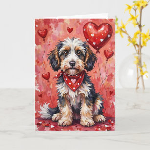Bergamasco Sheepdog Valentine Dog Sitting Card
