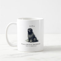 Bergamasco Sheepdog Watercolor Dog | Monogram