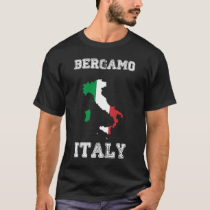 Bergamo Italy Vintage Italy Flag Map T-Shirt