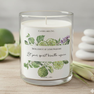 Bergamot Lemongrass Candle Label Quote Sticker