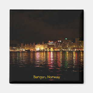 Bergen at night, Norway travel Magnet
