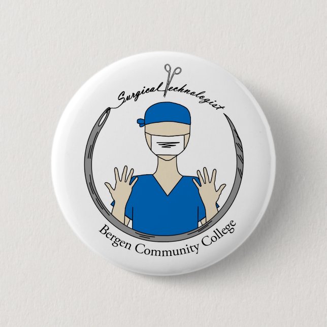 Bergen Community College Surgical Technologist 2 Inch Round Button (Front)