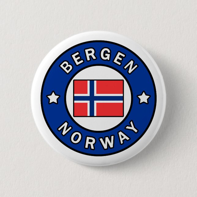 Bergen Norway 2 Inch Round Button (Front)