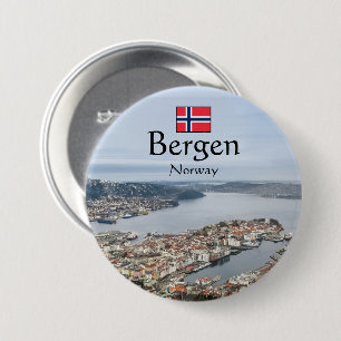 Bergen Norway 3 Inch Round Button
