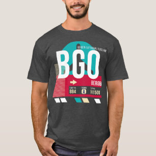 Bergen Norway BGO Airport Code Baggage Tag E T-Shirt