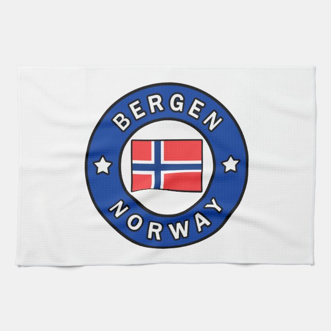 Bergen Norway Kitchen Towel (Horizontal)