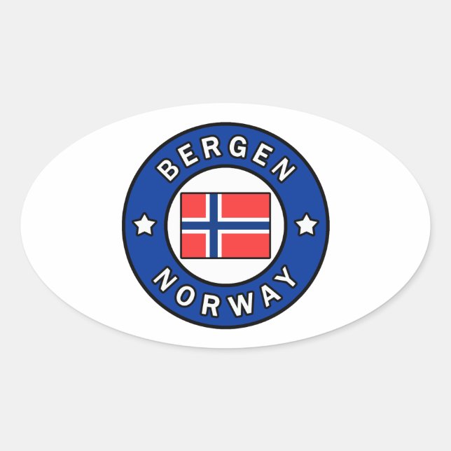 Bergen Norway Oval Sticker (Front)