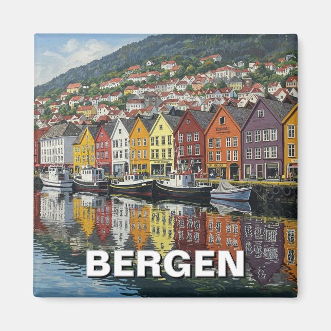 Bergen Norway Travel Magnet (Front)