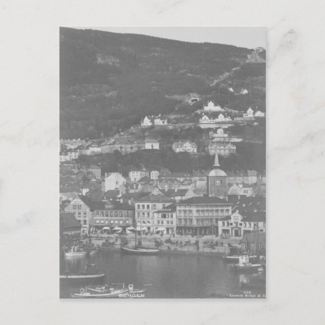 Bergen, Norway Vintage Postcard (Front)