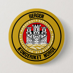 Bergen Round Emblem 3 Inch Round Button