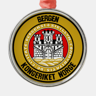 Bergen Round Emblem Metal Ornament