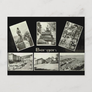 Bergen, Vintage multiview Postcard