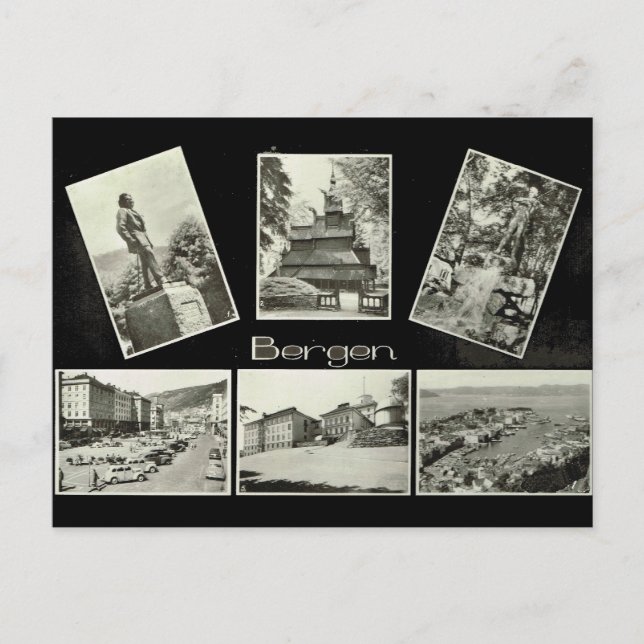 Bergen, Vintage multiview Postcard (Front)