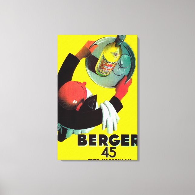 Berger 45 Vintage PosterEurope Canvas Print (Front)
