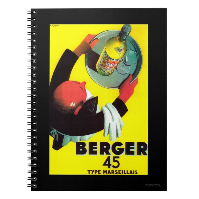 Berger 45 Vintage PosterEurope Notebook (Front)