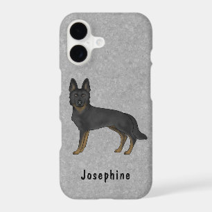 Berger Allemand Bi-Noir Cute Dog Avec Nom Personna