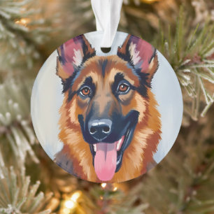 Berger Allemand Chien Aquarelle Animal de Compag