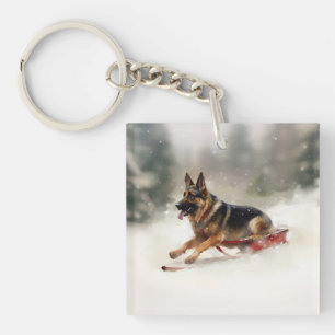 Berger allemand Noël neige hiver