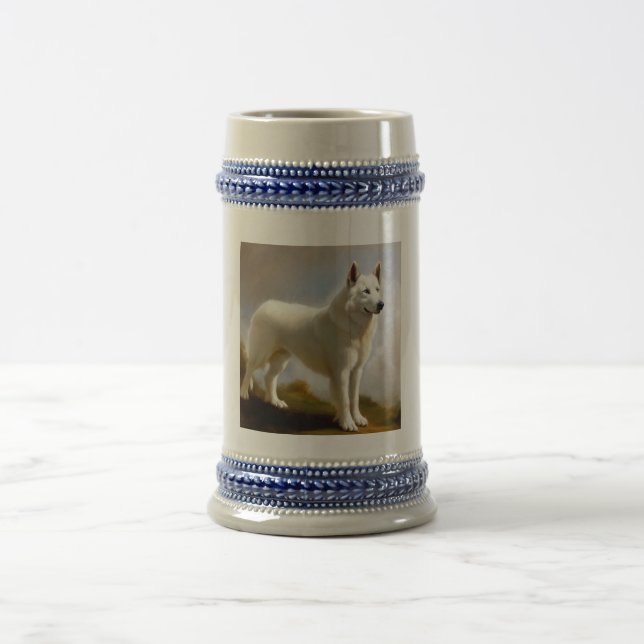 Berger Blanc Suisse Dog  Beer Stein (Center)