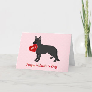 Berger noir allemand Valentine's Day Carte de vaca