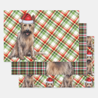 Berger Picard Christmas Dog Holiday Plaid Wrapping Paper Sheet